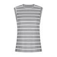thumbnail image 4 of Royisotas Gray Tank Tops for Women 2025 Sleeveless Summer Casual Camisoles for Women Striped Loose Crew Neck Womens Cami Tops Plus Size, 4 of 5