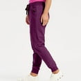 thumbnail image 4 of TTUHYWXI Womens Scrub Pants - Soft Stretch Yoga Style with Pockets, Slim Drawstring Jogger Scrubs (Dark Purple, XL), 4 of 8