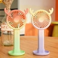 thumbnail image 3 of Small Fan Mute Natural Wind Rechargeable Summer Lovely Gradient Desk Handheld 3-speed Wind Small Fan for Classroom, 3 of 10