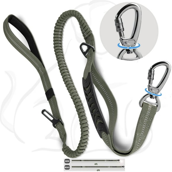 Collar multifunción para perros, diseño duradero, doble asa, elástico, con tiras reflectantes, con hebilla de arnés, adecuado para entrenamiento de perros de tamaño mediano y protección de seguridad