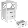 thumbnail image 6 of May in Color Tall Nightstand Set of 2, Bedside Table with X Shaped Design, 2 Large Storage Drawers and Large Open Shelf for Bedroom, Living Room, White, 6 of 11