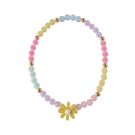 Wonder Nation Female Frosted Actylic Multi Beads Flower and Bow Neck & Bracelet Set