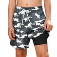 thumbnail image 2 of ATOGUTA Swim Shorts for Boys with Liner Bathing Suits Summer Quick Dry Swimwear Swim Trunks Size 5T-14, Gray, 2 of 6
