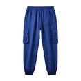 thumbnail image 5 of Jalioing Mens Cargo Sweatpants Solid Color Drawstring Elastic Waist Cuffed Joggers with Pocket Casual Outdoor Sport Pants, 5 of 7