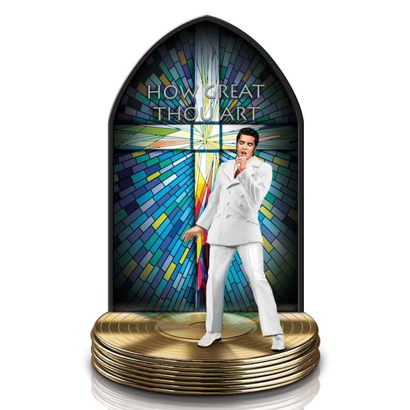The Bradford Exchange Elvis™ How Great Thou Art The Gospel Truth Sculpture Collection Issue #1 Illuminated & Musical with Iconic Gospel Songs Inspirational Tribute to Elvis's Love for Gospel 7-inches