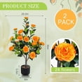 thumbnail image 4 of Artificial Camellia Tree 2 Pack, 36"Faux Camellia Plant in Pot with Orange Flowers, Greenery Potted Plant for Indoor Outdoor Office Home Porch Decor, Orange,Gift for Mother's day, 4 of 9