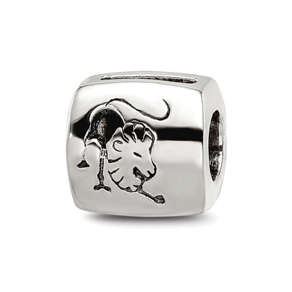 925 Sterling Silver Polished Reflections Leo Zodiac Oxidized Bead Charm 8.18x8.18mm Wide Pendant Necklace for Women