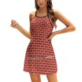 thumbnail image 1 of Brick Wall Pattern With Red Bricks Square Neck Dress Cute Loose Print Dresses Elegant Beach Party Dress Brick Pattern Wall Red, 1 of 5
