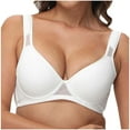 thumbnail image 1 of MIASHUI Bras for Women Bra with Widened Shoulder Straps Thin Cup Sponge Solid Color T Shirt Versatile Bra, 1 of 9