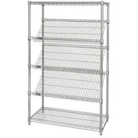 

18 Deep x 36 Wide x 74 High 5 Tier Slanted Wire Shelf Starter Shelving Unit