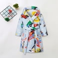 thumbnail image 2 of KPOPLK Girls Fleece Hooded Robes for 3-12Years Kids Warm Bath Robe for Girls Soft Fuzzy Bathrobe(2-3 Years,Light Blue), 2 of 6