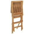 thumbnail image 4 of Outdoor Accent Chair Set of 2, Folding Design, Gray, Brown Teak Wood, 4 of 5
