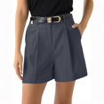 thumbnail image 6 of WULMLEO Womens Shorts Dressy High Waisted Wide Leg Bottoms Pleated Business Casual Work Trouser Shorts Without Belts Dark Gray XL, 6 of 8