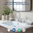thumbnail image 3 of TVOFEK 4 Inch Centerset Bathroom Faucet 2/3 Hole 2-Handle Brushed Nickel Vanity Faucet with Pop Up Drain and cUPC Water Hose, 360°Rotating Spout Water Saving Ceramic Valve for Bathroom RV Camper Bar, 3 of 14