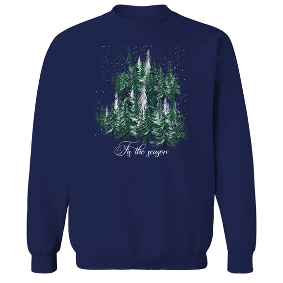 Haywood & Main Tis The Season Graphic Navy Men's Cotton Pullover Sweatshirt