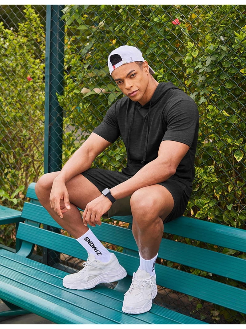 COOFANDY Men's Short Sleeve Hoodie and Shorts Sets 2 Piece Summer COOFANDY Men's Short Sleeve Hoodie and Shorts Sets 2 Piece Summer