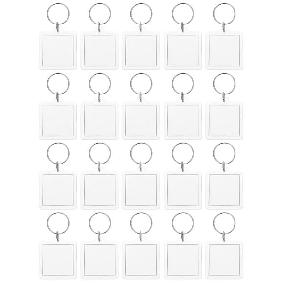 PAMINGONO 20Pcs Keychain Picture Frame Valentine's Day Square Acrylic Photo Insertion