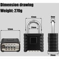 thumbnail image 2 of Weatherproof Outdoor Combination Padlock - 53mm 4-Digit Lock with 8mm Thick 304 Stainless Steel Shackle for Garage, Home, School, Gate, and Shed, 2 of 5