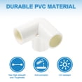 thumbnail image 3 of Raccords PVC 1/2 Pouces, 4 Pcs Connecteur Coude 3 Voies Raccord d'Angle PVC, Blanc, 3 of 7