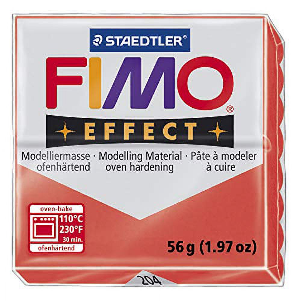 Fimo Effect Translucent Serie Polymer Clay, Red translucent, Nr