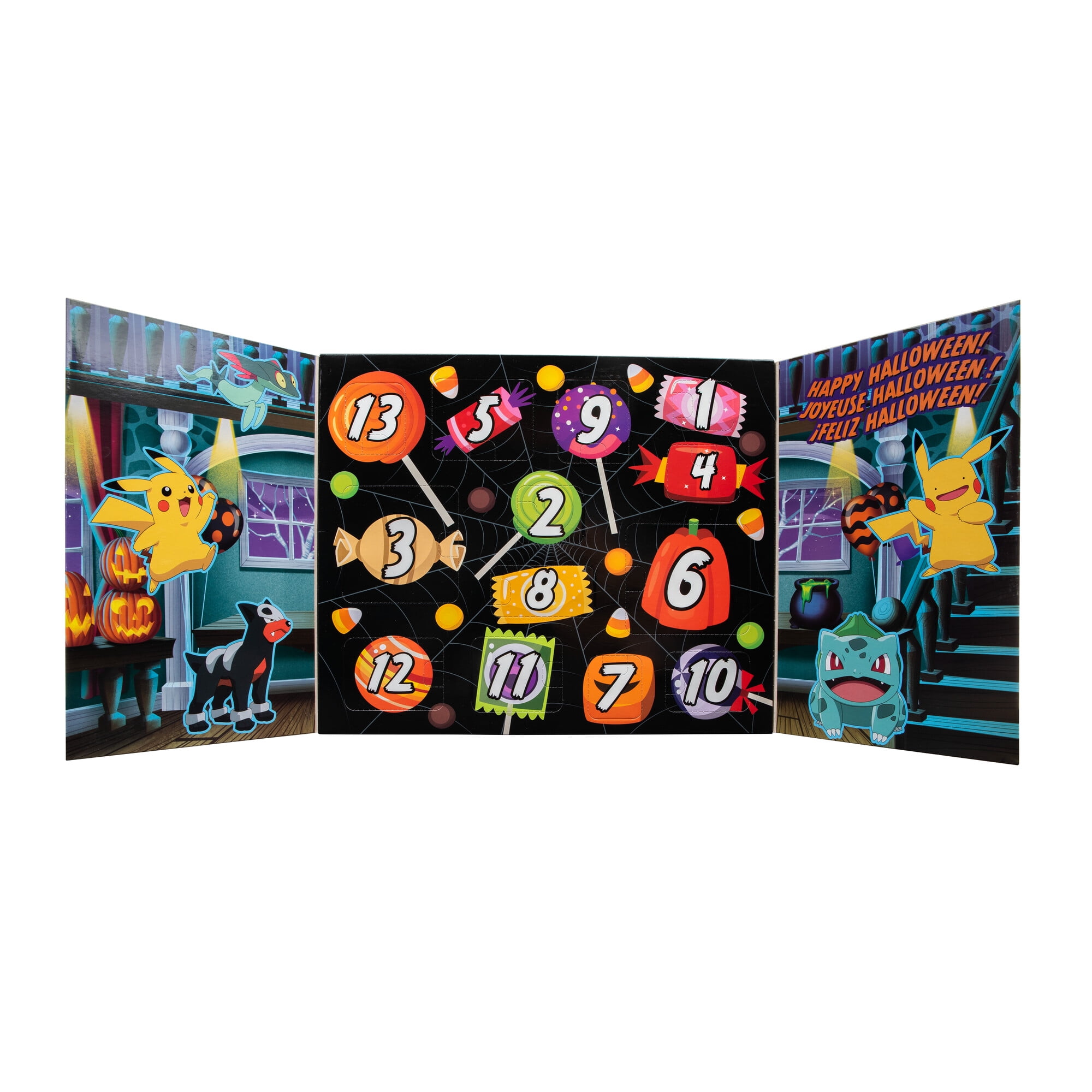 Pokémon 13 Day Halloween Calendar - Features Eight 2 inch Battle Figures with Special Finish and Five Unique Accessories (2022)