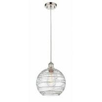 Innovations Lighting Ballston Athens Deco Swirl - 1 Light 10" Cord Hung Mini Pendant Polished Nickel