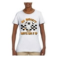 thumbnail image 2 of Wild Bobby No Diggity Boutta Bag it Up Ghost Bats Stars Pumpkin Halloween Orange and Black Halloween Women Graphic Tee, White, Small, 2 of 6