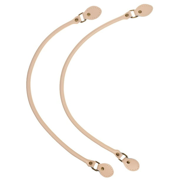 Par de asas de cuero para bolsos, correas para bolsos, accesorios para bolsos, reemplazos de reparación DIY Beige