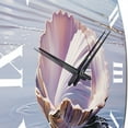 thumbnail image 5 of Designart "Seaside Reflections Beige Clam art painting" Animals Oversized Wall Clock, 5 of 5