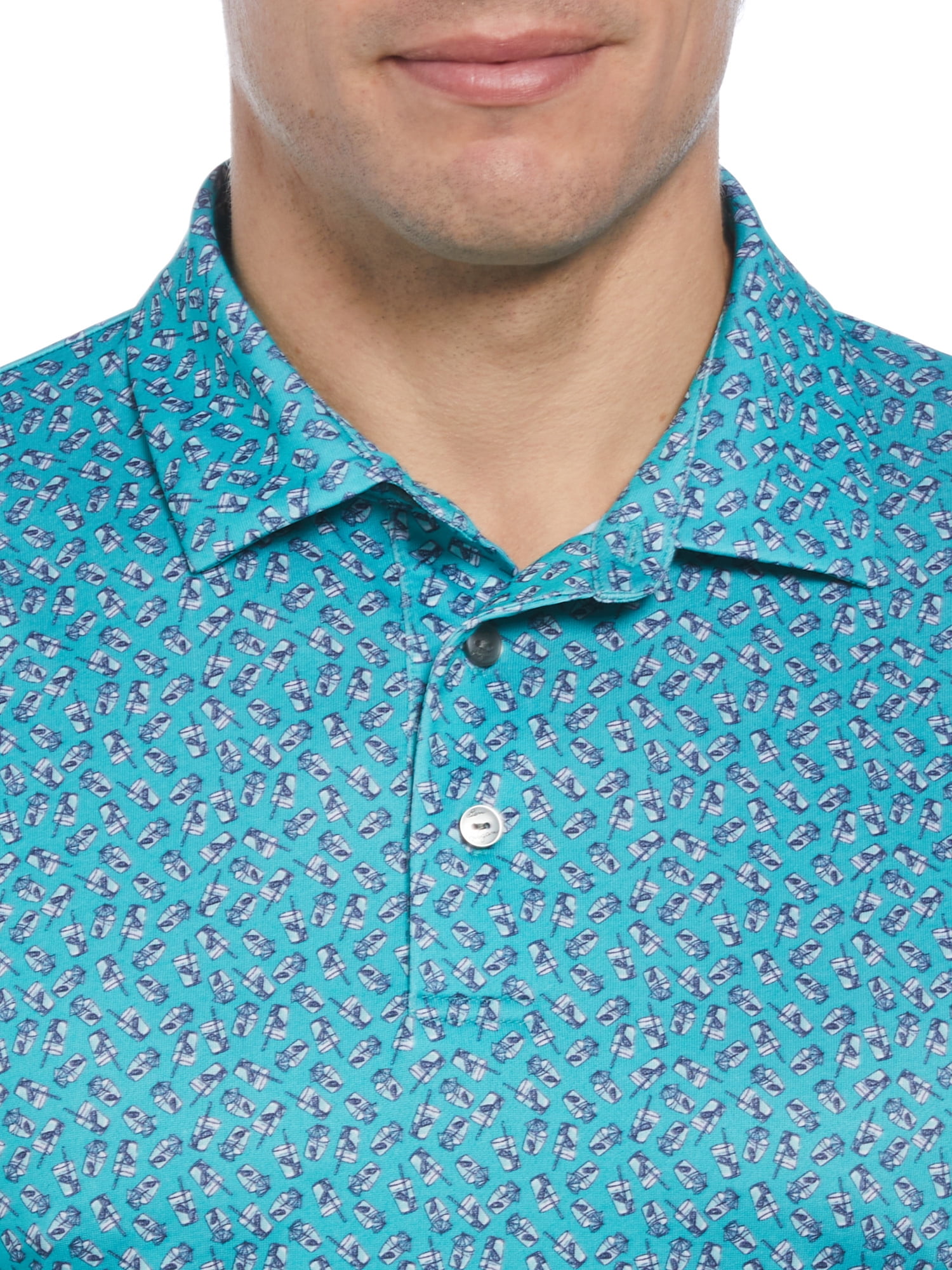 Ben Hogan Men's and Big Men's Summer Drink Print Golf Polo Shirt, up to Size 5X