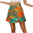thumbnail image 3 of Junur Womens Summer Tennis Skorts in Shorts with Zipper A-Line Workout Golf Athletic Skirts Vacation Floral Print Shorts for Women S-5XL, 3 of 7