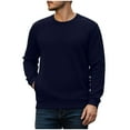 thumbnail image 6 of VBTAPA Men's Crewneck Sweatshirts Loose Casual Hoodless Pullover Long Sleeve with Pockets Navy S, 6 of 8