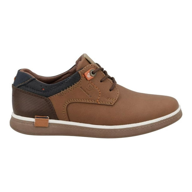 Mocasin CUSTOM STYLE Niño Casual Comodo Durable Ajustable Cafe Talla 21.5