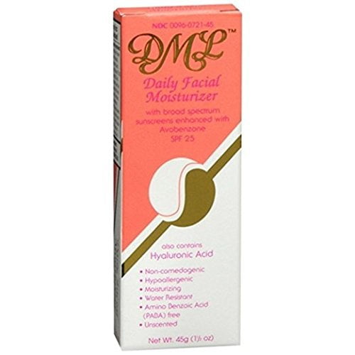 DML Daily Facial Moisturizer Hydraulic Acid Sunscreen SPF25, 1.50oz, 3-Pack