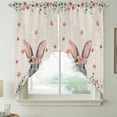 thumbnail image 2 of Bunny Easter Swag Valances for Windows, Kitchen Window Curtains Over Sink, Spring Floral Eucalyptus Leaves Rustic Window Treatment Curtains for Living Room/Bedroom Curtains 2 Panel Sets 36"x45", 2 of 8