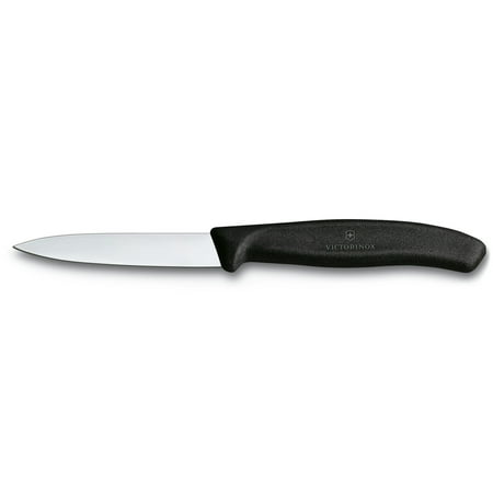 Victorinox Swiss Classic Paring Knife 3.1 Inch Straight Edge Pointed Tip - Black
