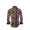 thumbnail image 2 of Mens PREMIERE Long Sleeve Button Down Dress Shirt BLACK COLORFUL SPLASH PAINT, 2 of 3
