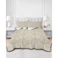 thumbnail image 3 of Beige Baroque Twin Size Down Alternative Comforter, Lightweight Comforter Quilt Bedding Set with Pillow Shams Farmhouse Scroll Floral Pattern Art All Seasons Bed Comforter Duvet Insert 68"x86", 3 of 7