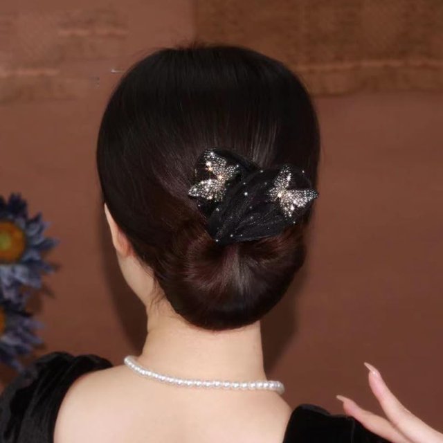 2024 NUEVO Moño hábil con flores bordadas a mano, Twister para el cabello con moño hábil, Clip para el cabello giratorio, Clip para el cabello con forma de bola, Rodillo para moño con flores para cabe