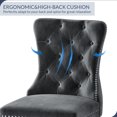 thumbnail image 5 of BELLEZE Upholstered Dining Chairs Set of 2, Velvet Luxury Dining Room Chairs with Button Back, Nailhead Trim, Pull-ring, Solid Wood Legs for Kitchen, Living Room, Restaurant - Chandler (Grey), 5 of 7