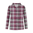 thumbnail image 2 of ZUKMRJPC Womens Vintage Plaid Shirts Classic Long Sleeve Button Down Collared Shirt Jacket Loose Lightweight Business Casual Work Tops, 2 of 4