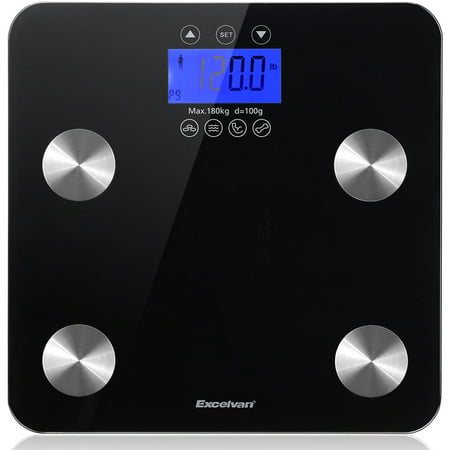 Body Fat Scale, Excelvan Digital Weight Scale 400 lbs with BMI Body Fat Composition Analyzer, Large Display, Smart Bathroom Wireless Weight Scale for Women