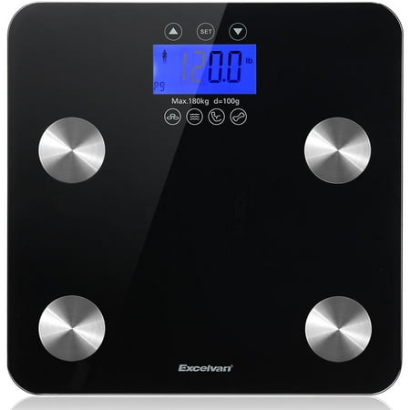 Body Fat Scale, Excelvan Digital Weight Scale 400 lbs with BMI Body Fat Composition Analyzer, Large Display, Smart Bathroom Wireless Weight Scale for Women (Best Body Composition Analyzer)