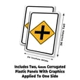 thumbnail image 2 of Cross Road Ahead (24" X 36") 4mm Corrugated Plastic Panel, Graphics Applied To 1 Side (Pk of 2), 2 of 4