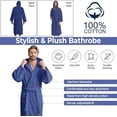 thumbnail image 6 of Men’s Hooded Bathrobe, 100% Cotton Terry Bathrobe, Spa Style Bath Robe, Absorbent Shower Robe, Lightweight Towel Bathrobes, 6 of 6