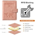 thumbnail image 4 of Passport Holder for Travel Essentials, Passport Wallet Cover Case for Travel Must Haves Accessories,Passport Book Holders for Women and Men(light pink), 4 of 5