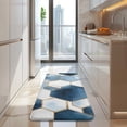 thumbnail image 4 of Blue White Gold Hexagon Marble Pattern Kitchen Rug Mat,Kitchen Runner Rugs Non Skid Washable,Decorative Kitchen Floor Mats for Kitchen,Sink,Laundry,17"x47.2", 4 of 7