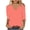 Pink, variant on Spring Tops for Women Tops for Women Long Sleeve 3/4 Sleeve Women's Fall Solid Color Loose T-shirt 3/4 Sleeves Blouse V-Neck Casual Tops Orange M