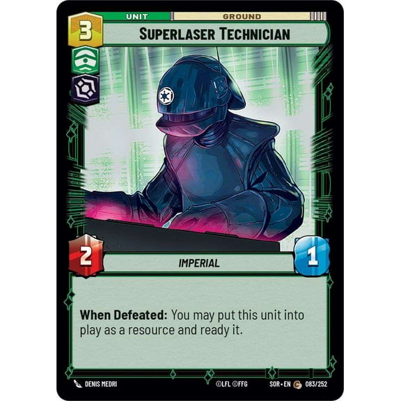 Star Wars: Unlimited Spark of Rebellion Common Superlaser Technician #083