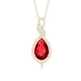 thumbnail image 2 of Rosec Jewels Pear Shaped Lab Grown Ruby Pendant with Diamond for Women (AAAA Grade, 12X8 mm), 10K Yellow Gold, 2 of 7